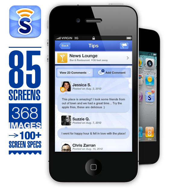 iPhone with Shooger app